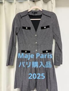 MAJE正規品ジャカード ミニワンピース プリーツ入り ハウンドトゥースのサムネイル