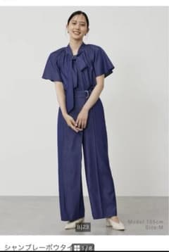 プラステ　セットアップ　シャンブレーボウタイシャツ　シャンブレーラップパンツのサムネイル