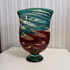 D壁 津軽びいどろ 花瓶 北洋硝子 特大 伝統工芸品 ガラスフラワーベース 津軽びいどろ 北洋硝子 フラワーベース - メルカリ