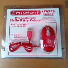 Hello Kitty 35th Anniversary Mouse & Mousepad (USB connection)