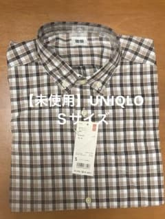 【未使用】UNIQLO EFCブロードチェックシャツ ブラウン Sサイズのサムネイル