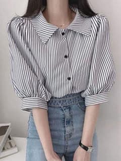 SHEIN　ストライプシャツのサムネイル