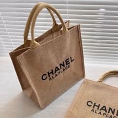CHANEL A LA PLAGE ジュート トートバッグ正規ノベルティ リネン