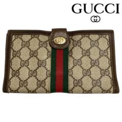 GUCCI オールドグッチ GGプラス シェリーライン 三つ折り 長財布