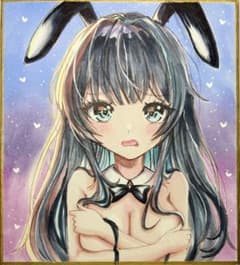 ⠀*⠀様 オリジナル手描きイラスト アナログ　大色紙 オリジナル手描きイラスト アナログ 色紙 - メルカリ