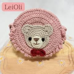 《✨即日発送✨》くまのポシェット　ピンクポシェット　オリジナルデザインのサムネイル