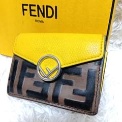 フェンディ 3つ折り財布 ミニ財布 エフイズ ズッカ柄 エンボス