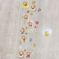 カラフル猿キャラクターと動くあひるのシールセットのサムネイル