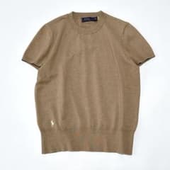 ポロラルフローレン 半袖ニット ポニー刺繍 ベージュ M サマーニットQRタグ ポロラルフローレン 半袖ニット ポニー刺繍 ベージュ M サマーニットQR