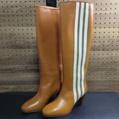 GUCCI × adidas / ブーツ/38.5/キャメル/715584/×ADIDAS/3ライン/ロングブーツ 新品・未使用】GUCCI × adidas ロングブーツ 約22cm キャメル - メルカリ