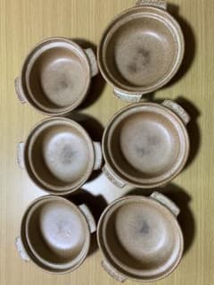 ひとり用浅底耳付き土鍋（蓋なし）6個セットのサムネイル