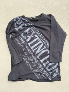 グラフィックプリント 長袖Tシャツ 黒のサムネイル