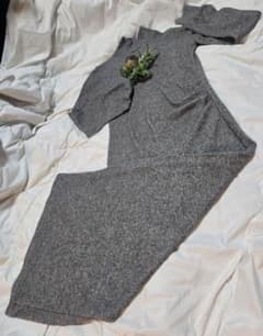 ZARA ハイネック ニットワンピース グレーのサムネイル