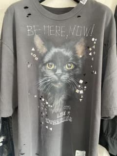 猫プリント ダメージ加工 Tシャツ - メルカリ