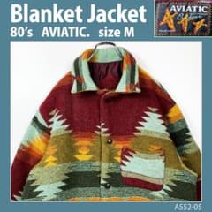 80s】ネイティブ柄 ブランケットジャケット ラグカバーオール