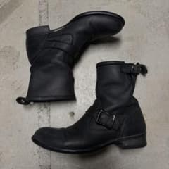 00s Archive Black Leather Boots Y2K - メルカリ