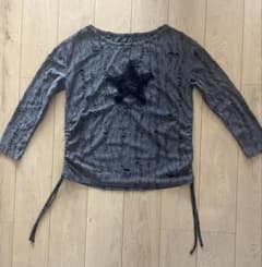 グレー 星形刺繍 長袖トップス　△のサムネイル