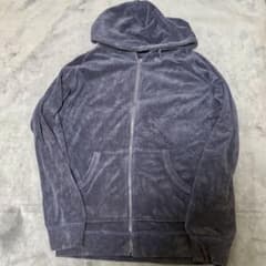 Stussy 紺 ネイビー パイル パーカー M ジップアップ フーディーのサムネイル