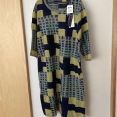 M&KYOKO ニットワンピース 七分袖 マルチカラーみはば54着丈104 M&KYOKO ニットワンピース 七分袖 マルチカラーみはば54着丈104 - メルカリ