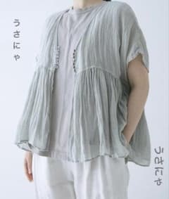 nest Robe リネンギャザーブラウス ベスト ミントブルー - メルカリ