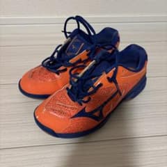 Mizuno バドミントンシューズ 23.5cmオレンジ/ネイビーのサムネイル