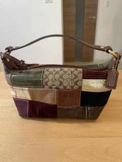 COACH コーチ パッチワーク ポーチ ハンドバッグ マルチカラーのサムネイル