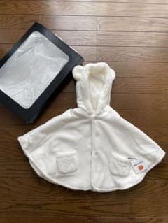 【新品】COMME CA FOSSETTE クマ耳ポンチョ　ホワイトのサムネイル