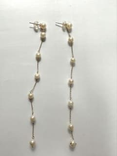 サマンサティアラSamanthaTiaraパールロングピアス 4℃スタージュエリ