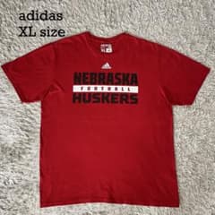 adidas ネブラスカ大学 カレッジロゴ Tシャツ XL レッド フットボール