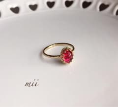 vintage swarovski スタールビー　ゴールドのサムネイル