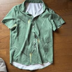 s*k様 葉柄 半袖アロハシャツ 緑色のサムネイル