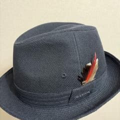 STETSON 中折れハット フェザー付き ネイビーのサムネイル
