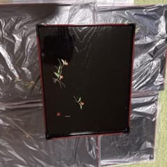漆器 膳 盆 草花蒔絵 黒塗 懐石膳のサムネイル