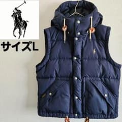 美品】ポロラルフローレン☆ダウンベスト ポニー刺繍 紺ネイビー