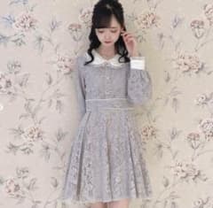 evelyn ビジューリボン　ワンピース　アイスグレーのサムネイル