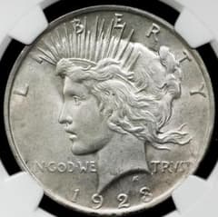 NGC-AU58 アメリカ合衆国　1923 ピースダラー　銀貨　フィラデルフィア NGC-AU58 アメリカ合衆国 1923 ピースダラー 銀貨 フィラデルフィア