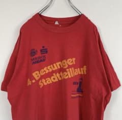 90s シングルステッチ　企業系ロゴ　両面プリント　古着TシャツXL程度　J1のサムネイル