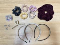 ヘアアクセ セット カチューシャ シュシュ ヘアクリップのサムネイル