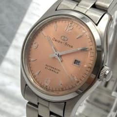 ORIENTSTAR　自動巻　美品　腕時計　裏スケ　デイト　ピンク　21石　希少 ORIENTSTAR 自動巻 美品 腕時計 裏スケ デイト ピンク 21石 希少