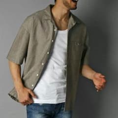 GOODWEAR USAコットン 半袖オープンカラーシャツのサムネイル