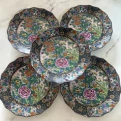 美品】九谷焼 正峰窯 青粒鉄線 色絵金彩 銘々皿5枚セット - メルカリ