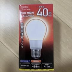 OHM LED電球 40形相当 電球色 全配光 LDA4L-G AG95のサムネイル