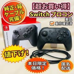 Nintendo Switch 本体セット 箱無 純正プロコン付き 動作確認済 Switch プロコン 純正 コントローラー 箱・ケーブル付き 動作良好