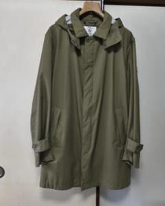 良品 AIGLE フード着脱可能なステンカラーコート XLカーキ レインコートのサムネイル