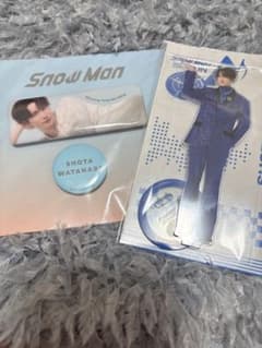  Man - 渡辺翔太　アクスタ　缶バッジ Snow Man 渡辺翔太 ONアクリルスタンド 缶バッジセット 新品未開封