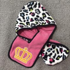 ‼️BABYDOLL‼️レオパード柄 マフラー ピンク×マルチカラー キッズのサムネイル