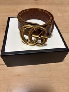 ♥GUCCI GGバックル ベルト ブラウン 保存袋付き（バックル含約80cm） ♥GUCCI GGバックル ベルト ブラウン 保存袋付き（バックル含約80cm
