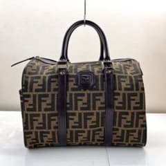 美品○ フェンディ 358ズッカ ハンドバッグ ミニボストン キャンバス
