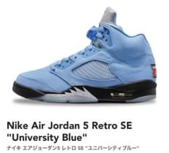 ナイキ エアジョーダン5 レトロ SE "ユニバーシティブルー"