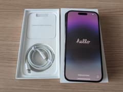 【美品】iPhone14pro　256gb ディープパープル　simフリーのサムネイル